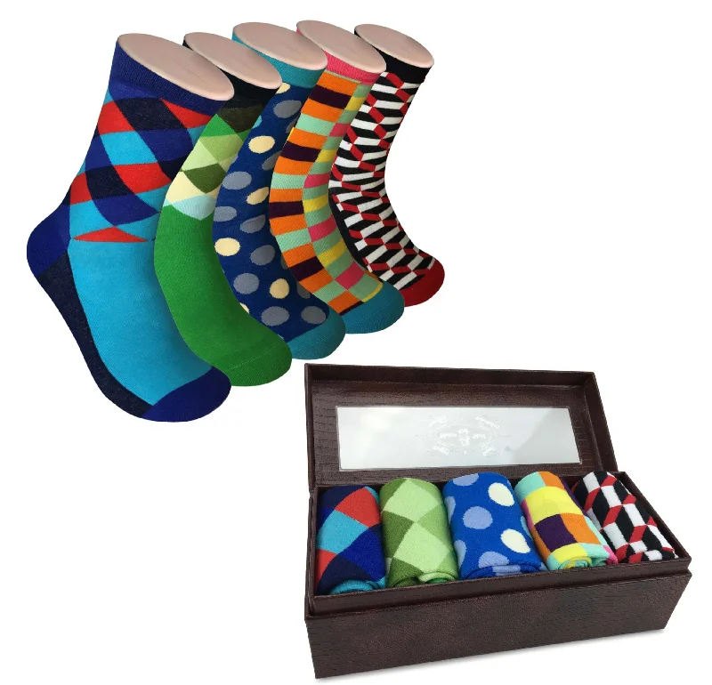 Women’s embroidered socks-Mens Funky Fun Colorful Socks - Hipster Power Socks - Premium Cotton Socks