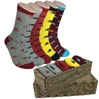 Stylish herringbone socks-Men Novelty Fashion Dress Socks-5 Pair Fancy Power Sock-Fun Colorful Theme Socks