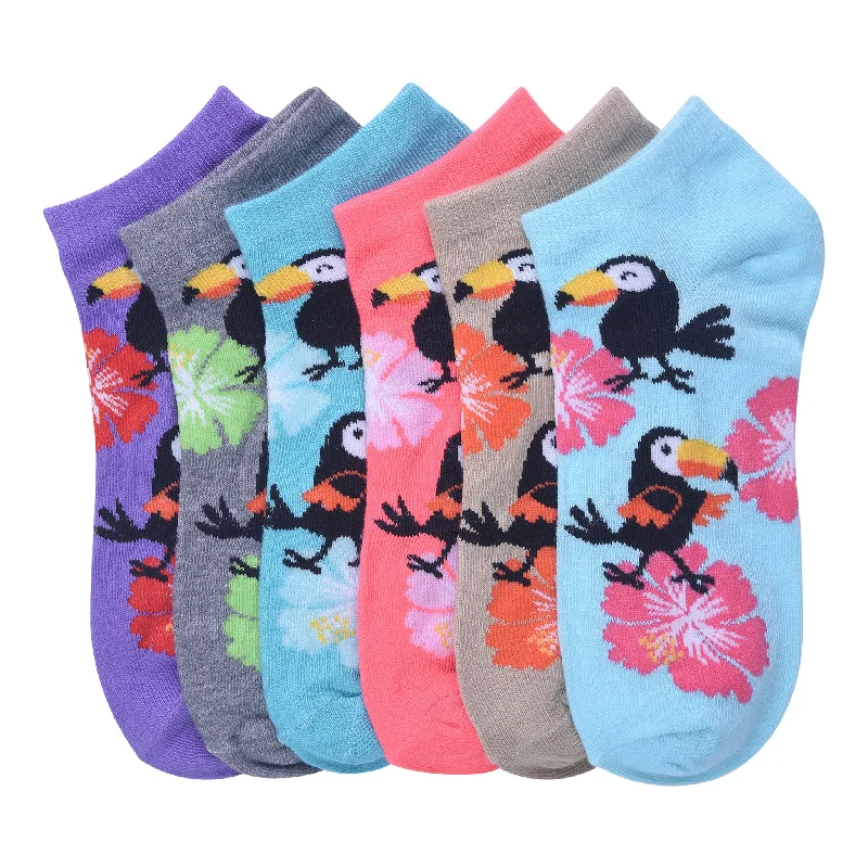 Women’s floral knee-high socks-MAMIA SPANDEX SOCKS (ISLAND)