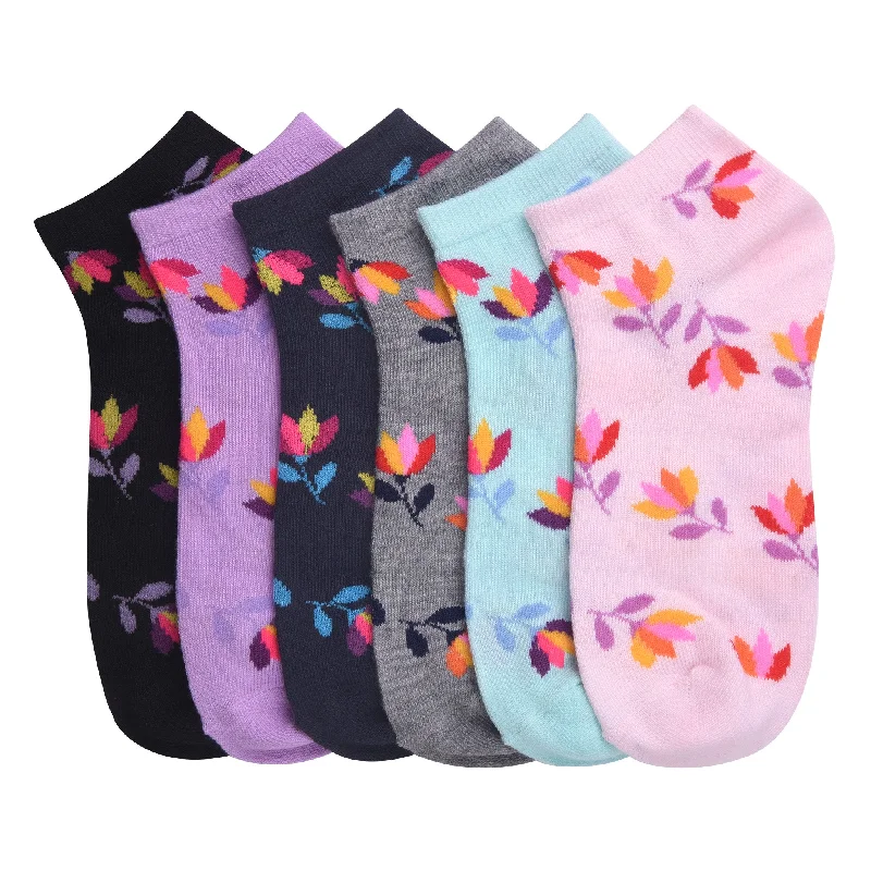 Plush velour lounge socks-MAMIA SPANDEX SOCKS (JARDIN)