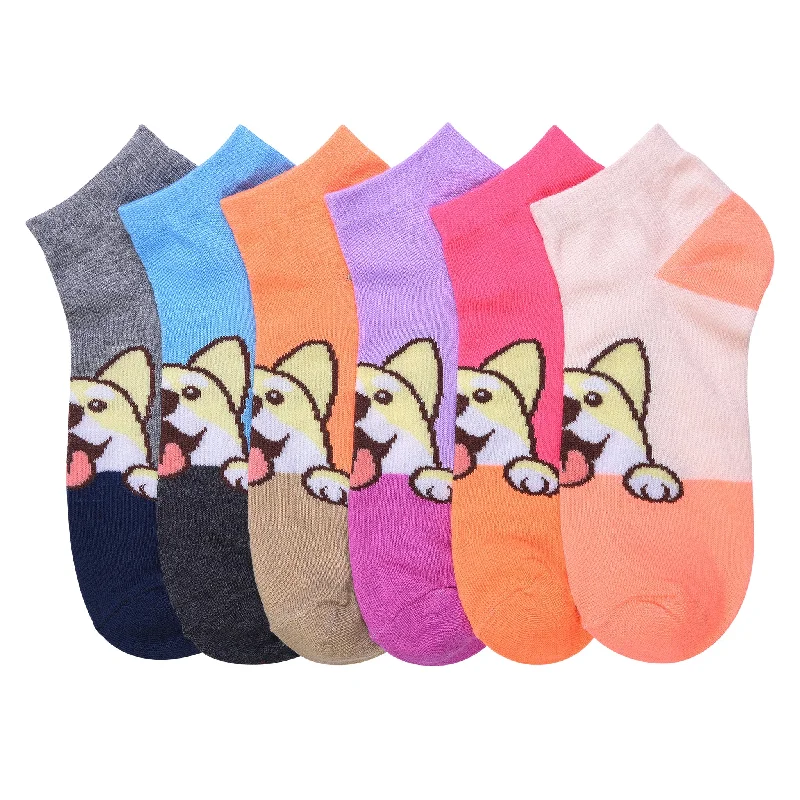 Women’s floral ankle socks-MAMIA SPANDEX SOCKS (SHIBA)