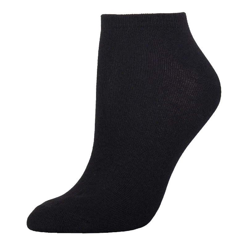 Cozy fleece-lined socks-MAMIA LOW CUT PLAIN BLACK SOCKS (70033_BT-A)