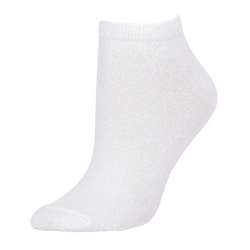 Trendy tie-dye ankle socks-MAMIA LOW CUT PLAIN WHITE SOCKS (70033_WT-A)