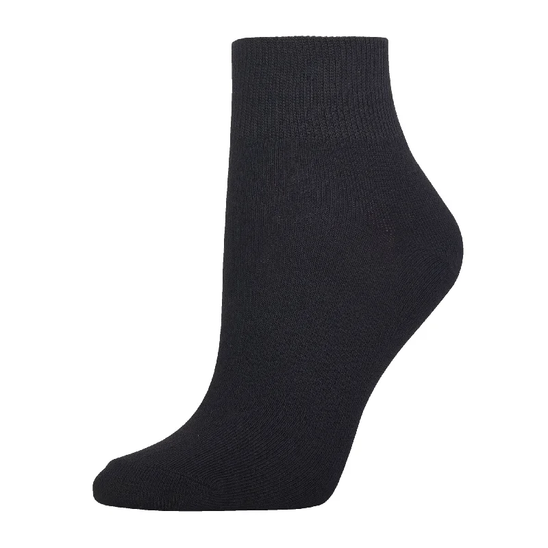 Anti-odor sports socks-MAMIA QUARTER PLAIN SPANDEX SOCKS (70093_BLACK) - 6-8, 9-11, 10-13