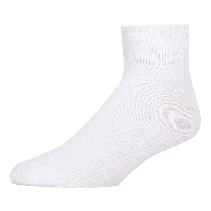 Lightweight cotton no-show socks-MAMIA QUARTER PLAIN SPANDEX SOCKS (70093_WHITE) - 6-8, 9-11, 10-13