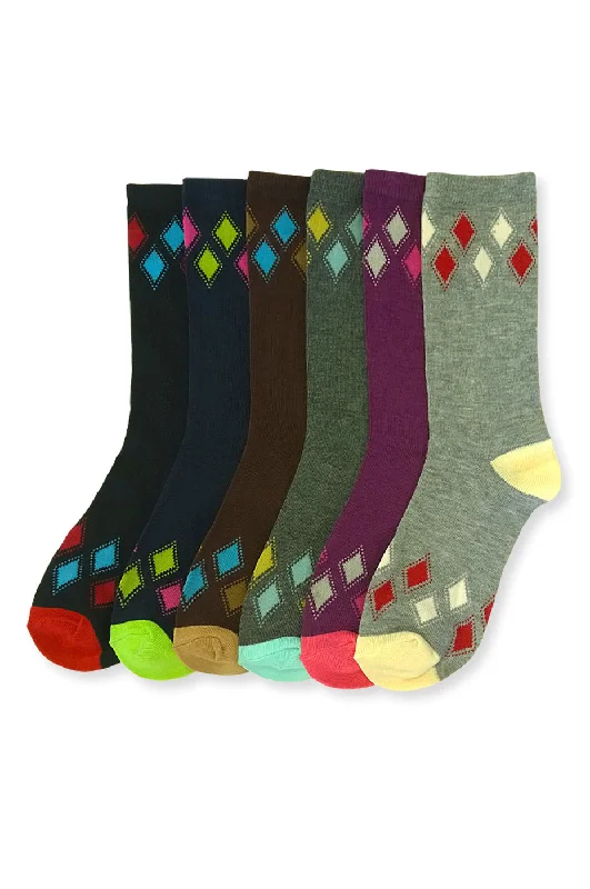 Lightweight no-show socks-MAMIA LADIES DESIGN CREW SOCKS (ARG)