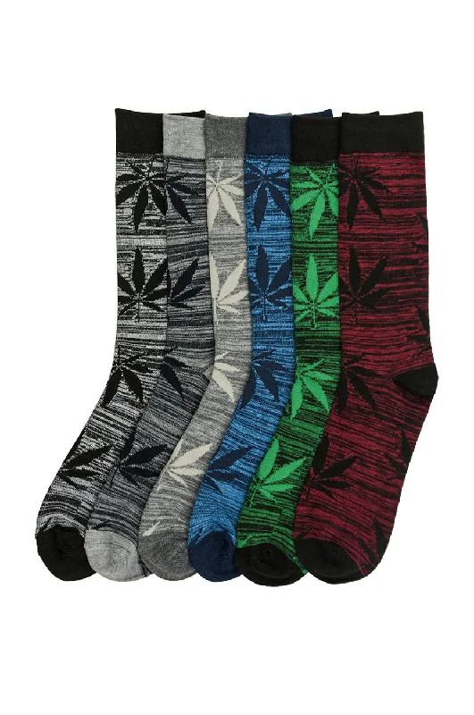 Women’s floral ankle socks-KNOCKER MEN'S DESIGN CREW SOCKS (SDLEAF)