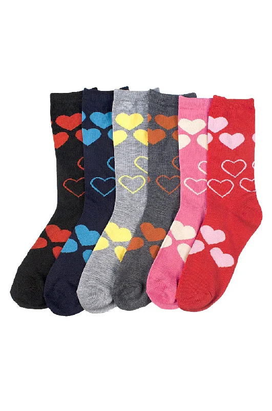 Soft silk blend socks-MAMIA LADIES DESIGN CREW SOCKS (VALENTIN)