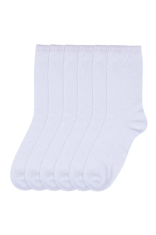 Cozy glitter sleep socks-MAMIA LADIES PLAIN CREW SOCKS (70501_WHITE)