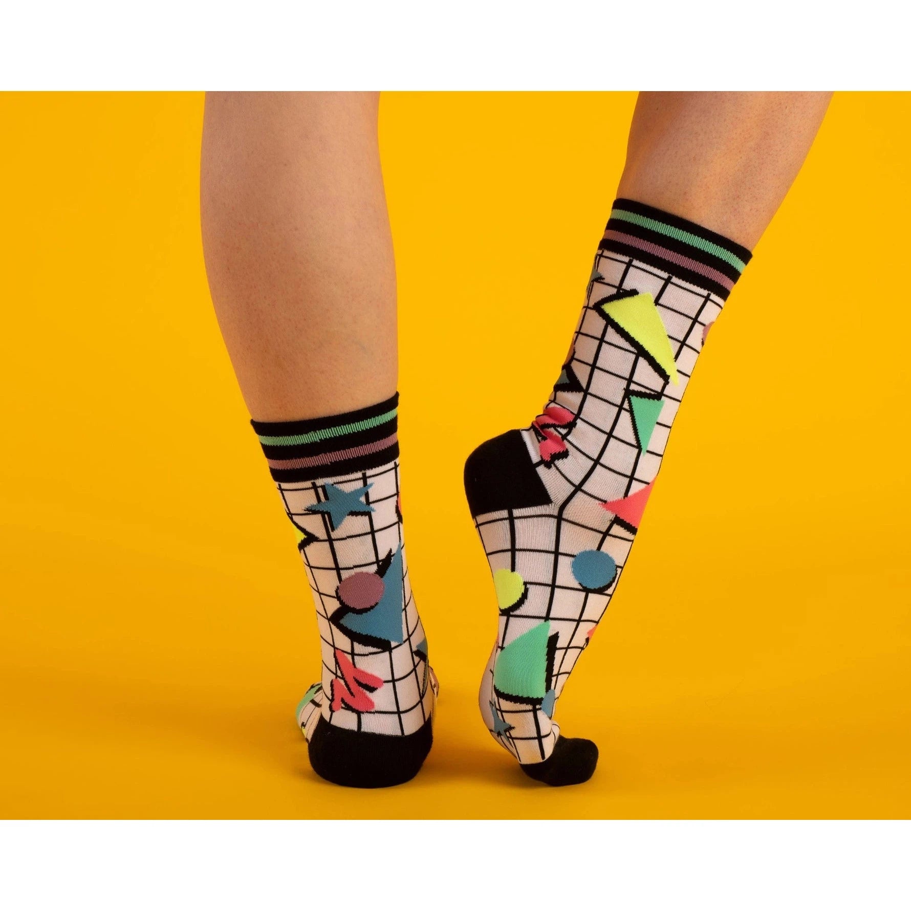 Men’s minimalist dress socks-Totally 80s Tubular Crew Socks