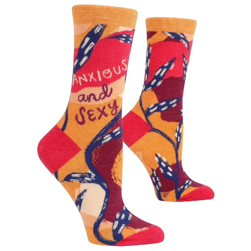 Thin anti-slip socks-Anxious And Sexy Novelty Women's Crew Socks | BlueQ at GetBullish