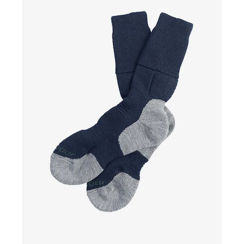 Lightweight cotton no-show socks-Barbour Cragg Mens Boot Socks - Navy Mix