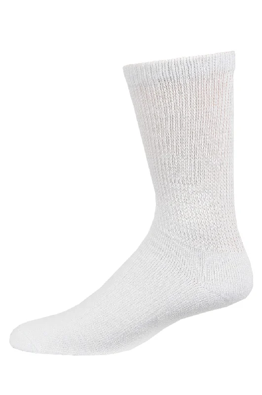 Women’s floral ankle socks-BURUKA CREW DIABETIC SOCKS (BK175D_WHITE)