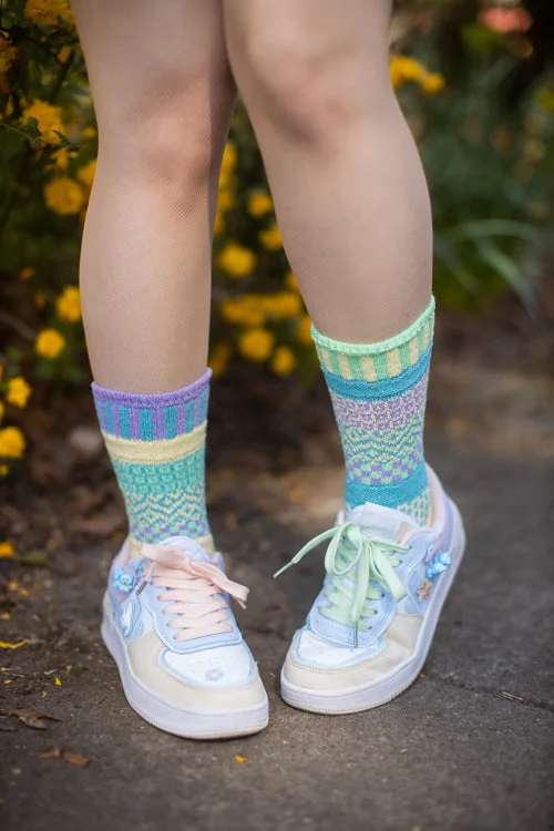 Stylish argyle crew socks-Chick-a-dee Crew