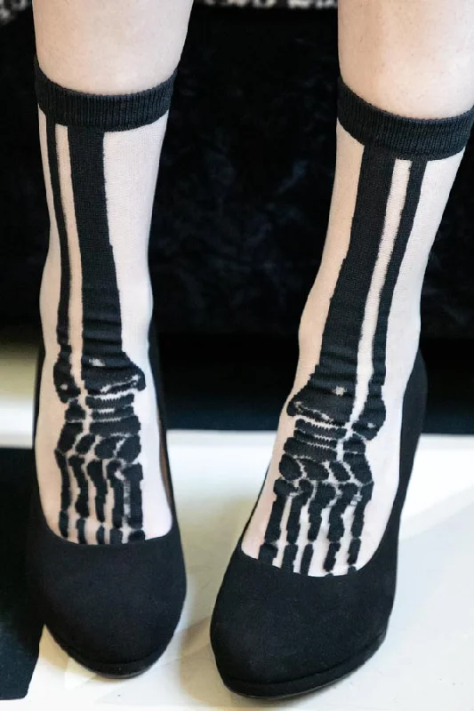 Trendy ombre fade socks-Clear Skeleton Crew