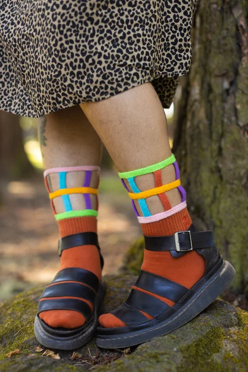 Quick-dry cycling socks-Colorful Cuff 2-Piece Ankle Sock