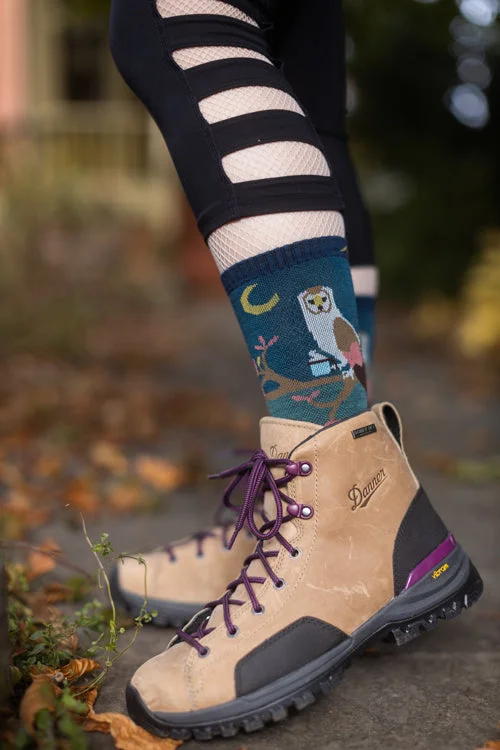 Breathable mesh running socks-Owl Critter Club Hiking Micro Crew