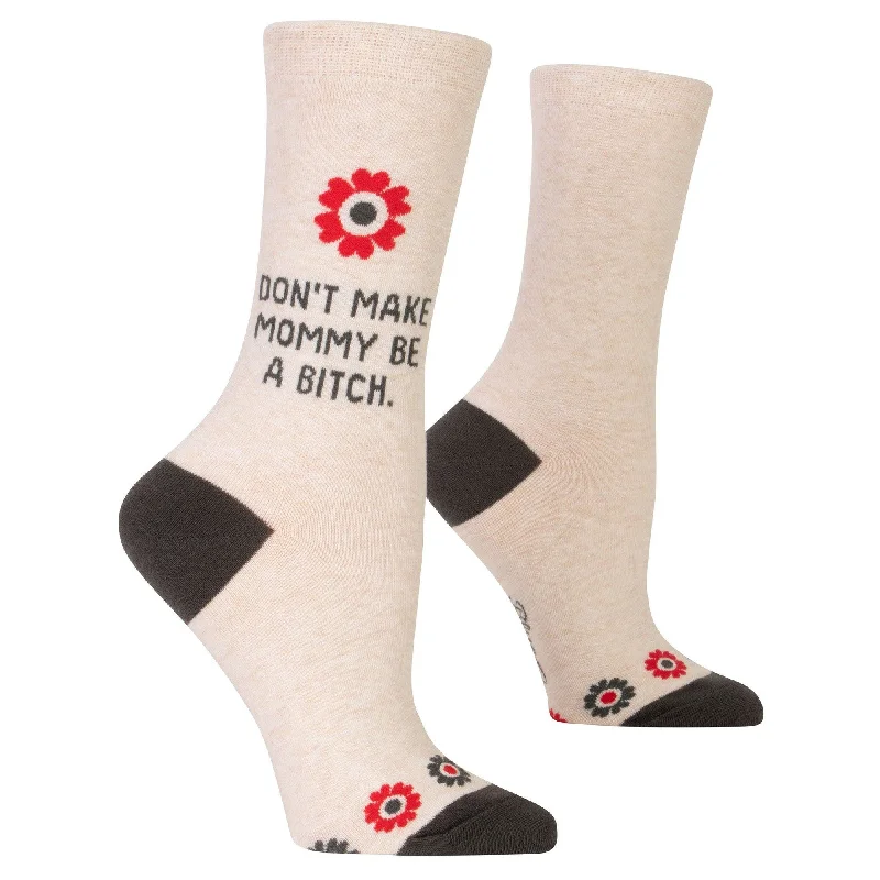 Lightweight sport liner socks-Don't Make Mommy Be A Bitch Women's Crew Socks | BlueQ at GetBullish