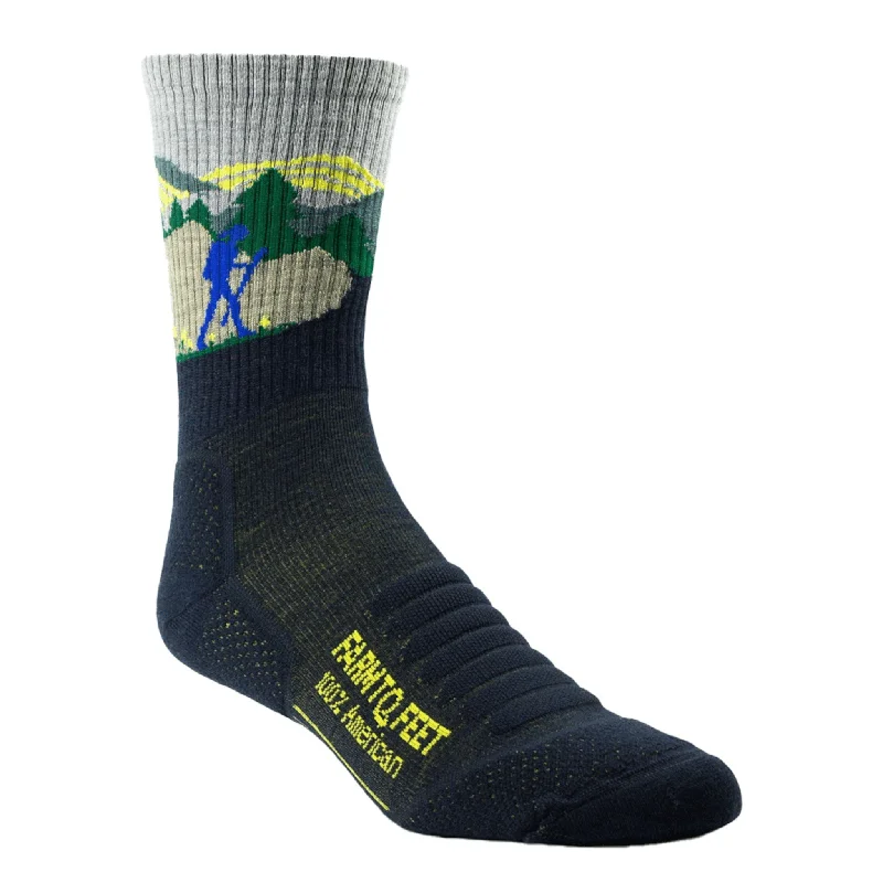 Women’s embroidered socks-Farm to Feet Blue Ridge Hiker 3/4 Crew Socks