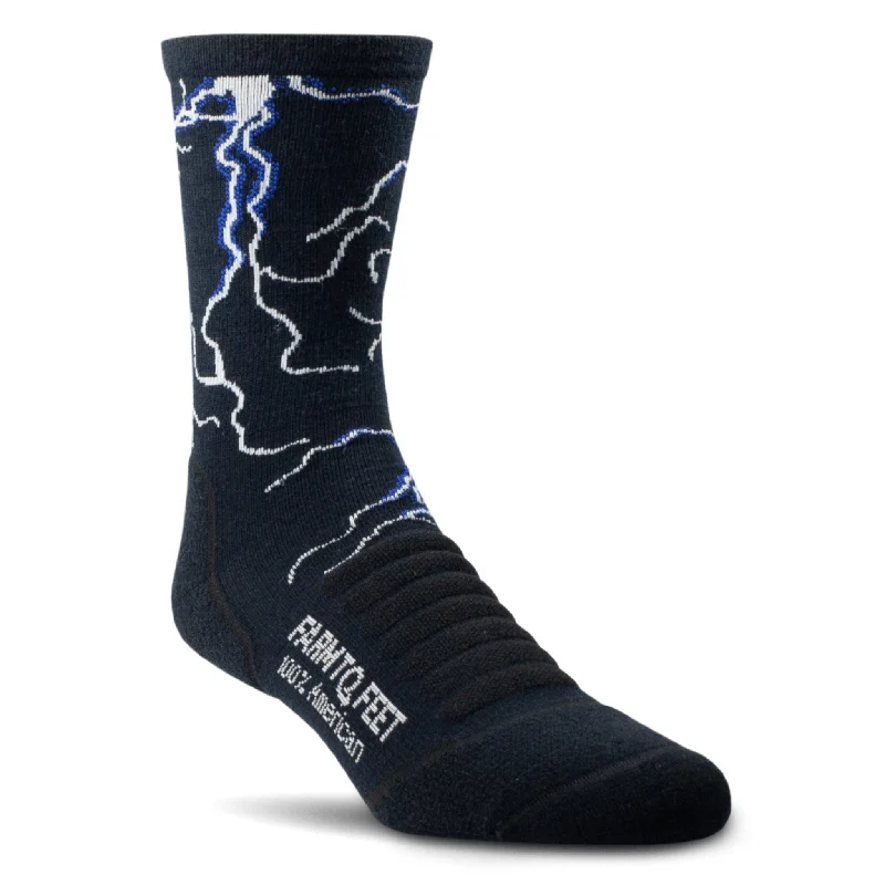 Men’s striped athletic socks-Farm to Feet Mount Thielsen Light Cushion 3/4 Crew Socks