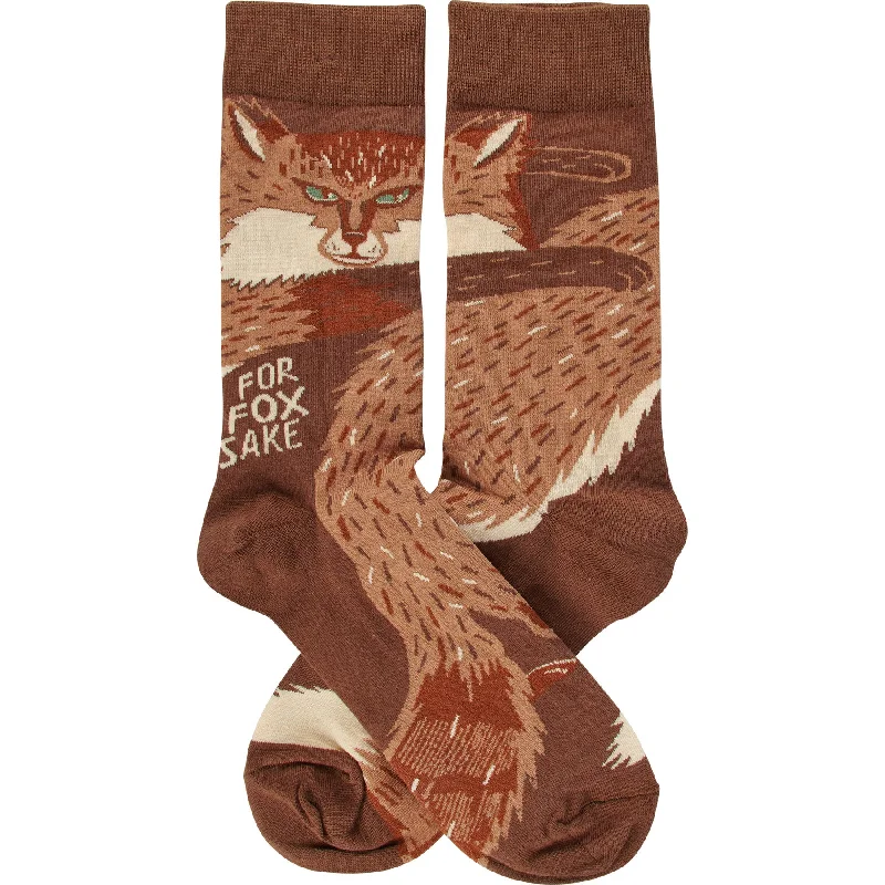 Women’s polka-dot ankle socks-For Fox Sake Funny Socks in Brown | Unisex