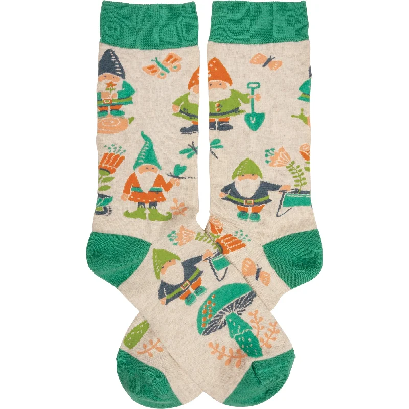 Thick fisherman knit socks-Garden Gnome Mushroom Socks | Unisex