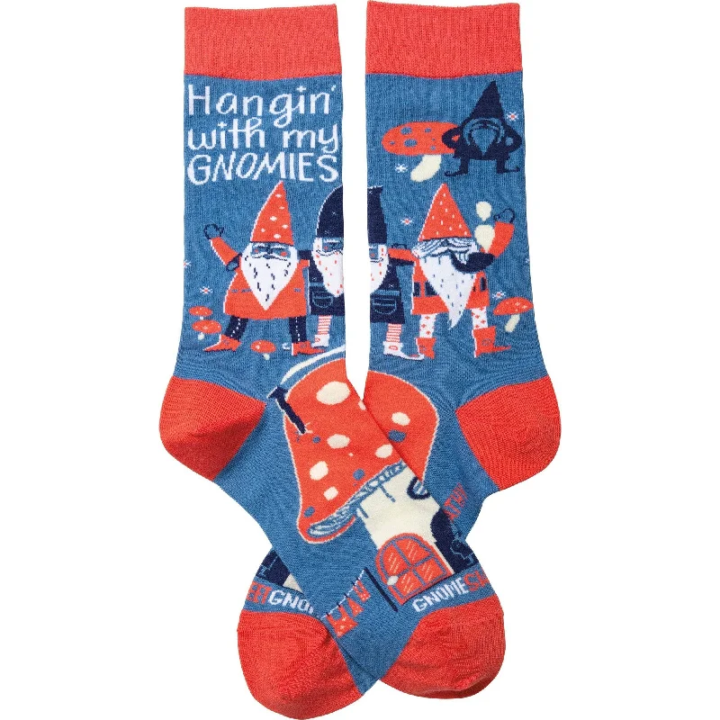 Organic wool everyday socks-Hangin' With My Gnomies Socks