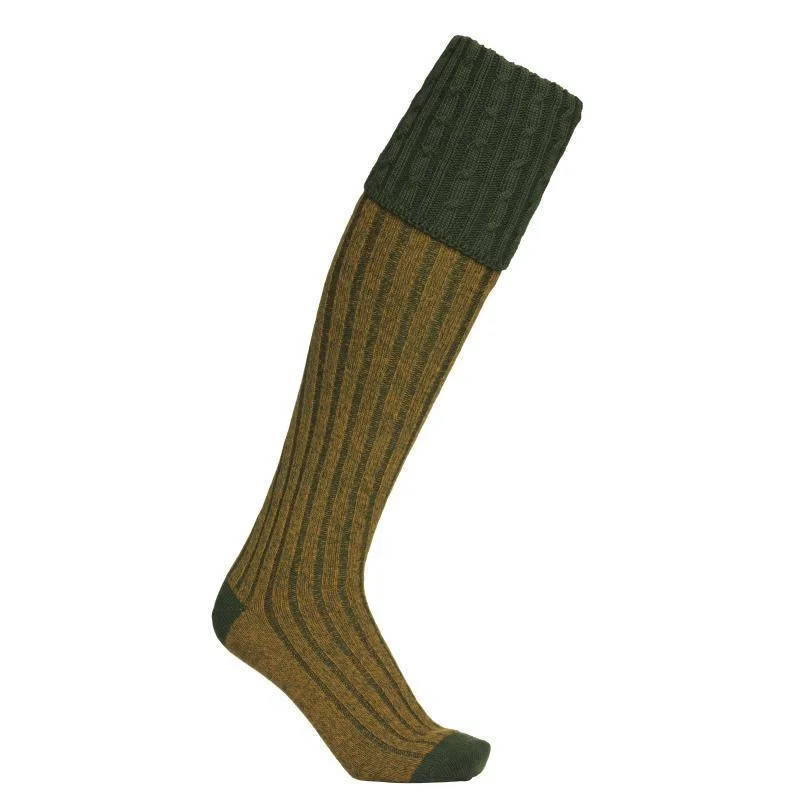 Stylish jacquard crew socks-Laksen Westwood Mens Merino Shooting Socks - Forest Mix