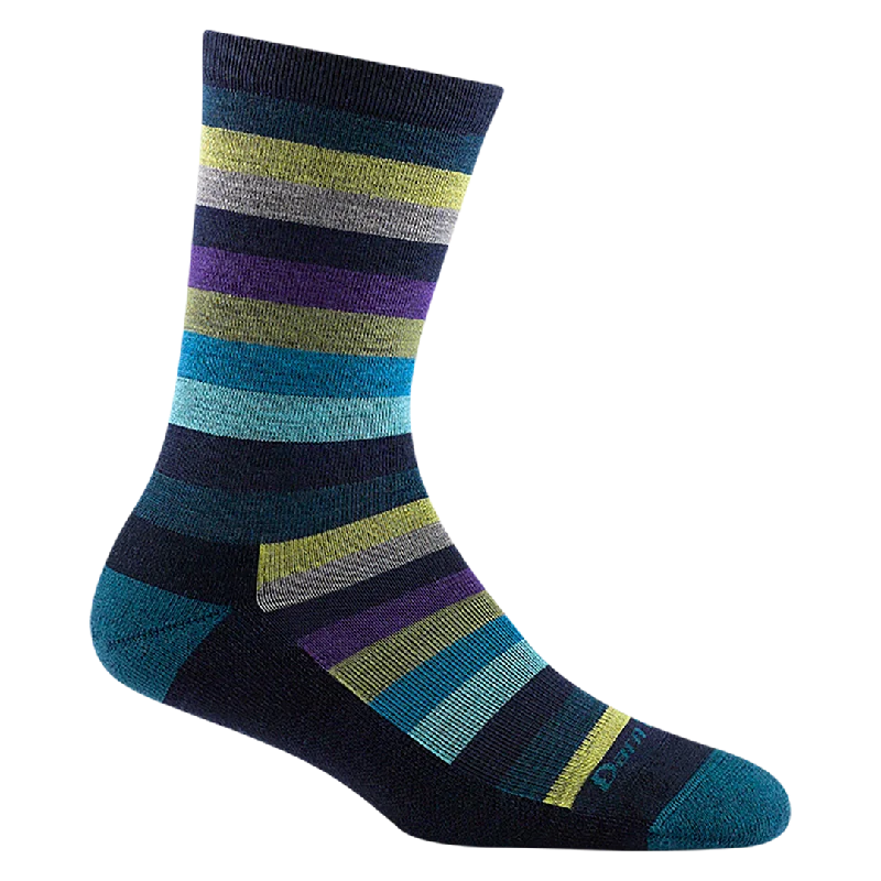 Durable outdoor adventure socks-MYSTIC STRIPE CREW LIGHTWEIGHT WITH CUSHION