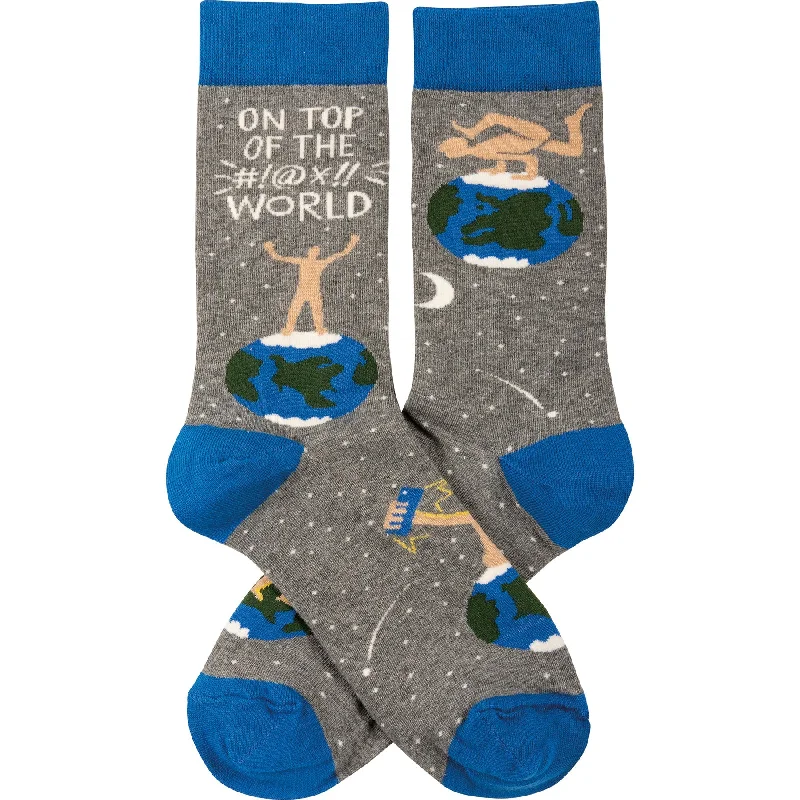 Warm thermal hiking socks-On Top Of The World Funny Novelty Socks with Nude Figure | Unisex