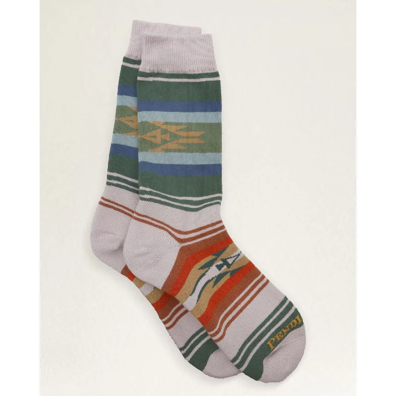 Women’s sheer ankle socks-Pendleton Beach Stripe Crew Socks