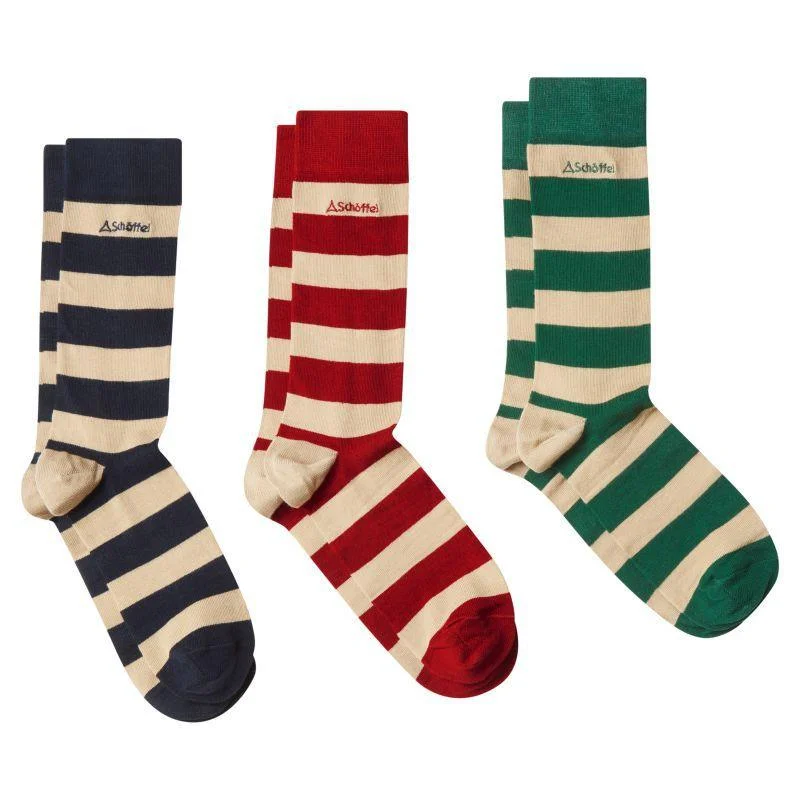 Women’s floral knee-high socks-Schoffel Mens Bamboo Socks (Box of 3) 7-11 UK - Oat Stripe