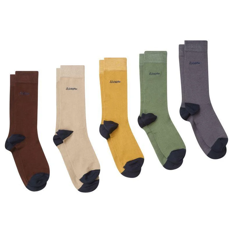 Trendy metallic thread socks-Schoffel Mens Bamboo Socks (Box of 5) 7-11 UK - Mustard Mix