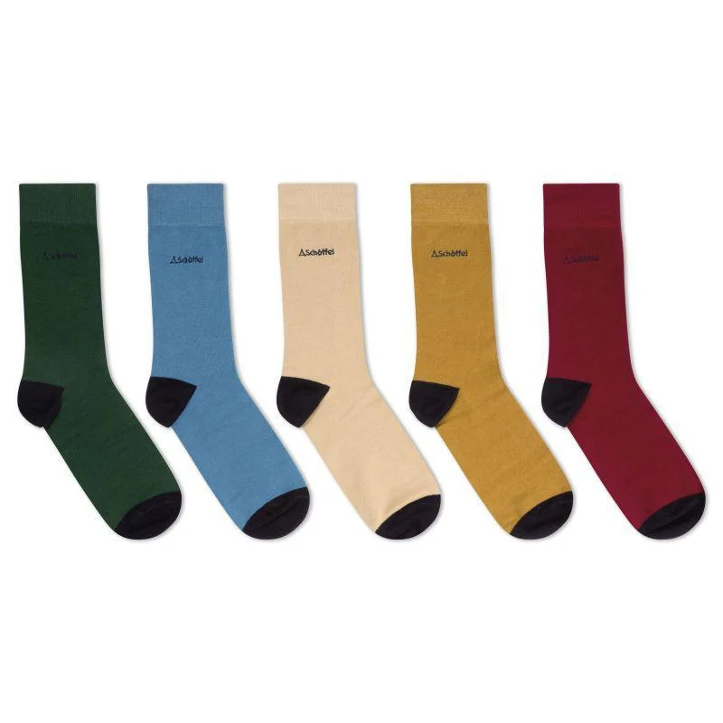 Warm merino winter socks-Schoffel Mens Bamboo Socks (Box of 5) 7-11 UK - Oat Mix