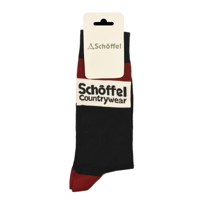 Lightweight performance socks-Schoffel Mens Cotton Sock - Bordeaux Heritage