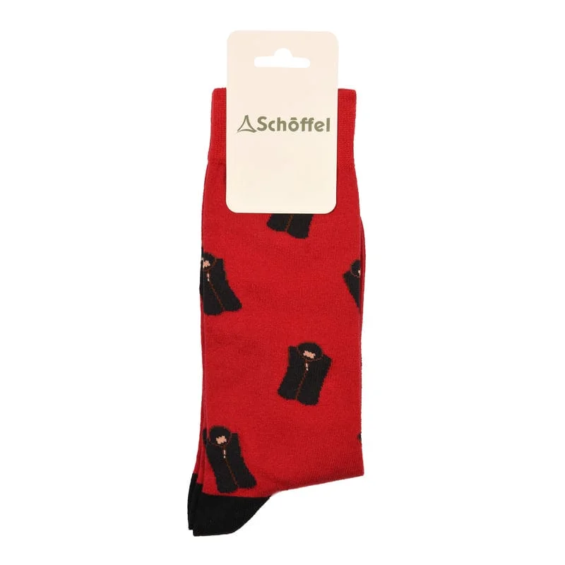 Non-slip pilates socks-Schoffel Mens Cotton Sock - Chilli Oakham