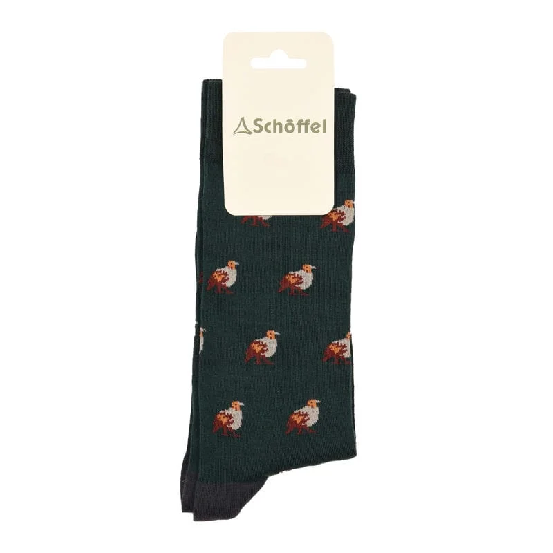 Men’s ribbed athletic socks-Schoffel Mens Cotton Sock - Dark Teal Partridge