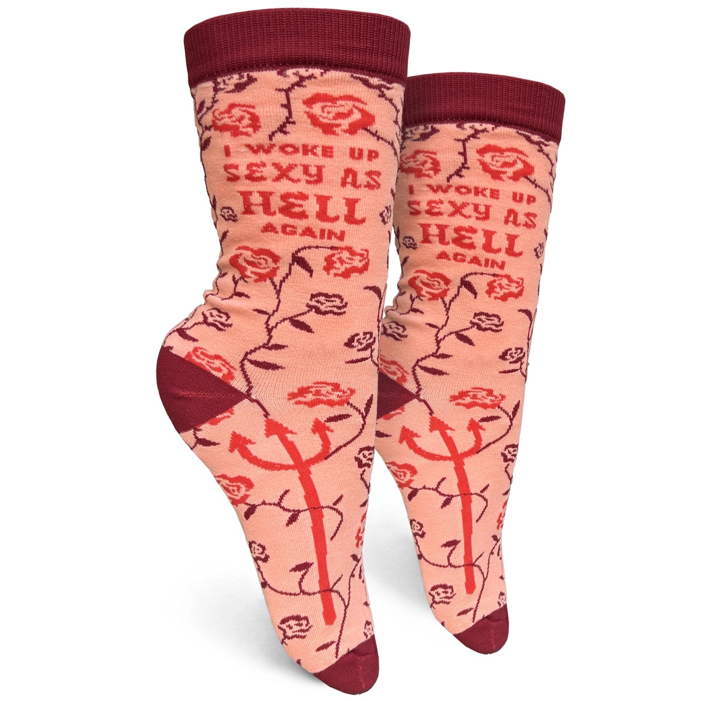 Breathable yoga crew socks-I Woke Up Sexy As Hell Again Women's Crew Socks