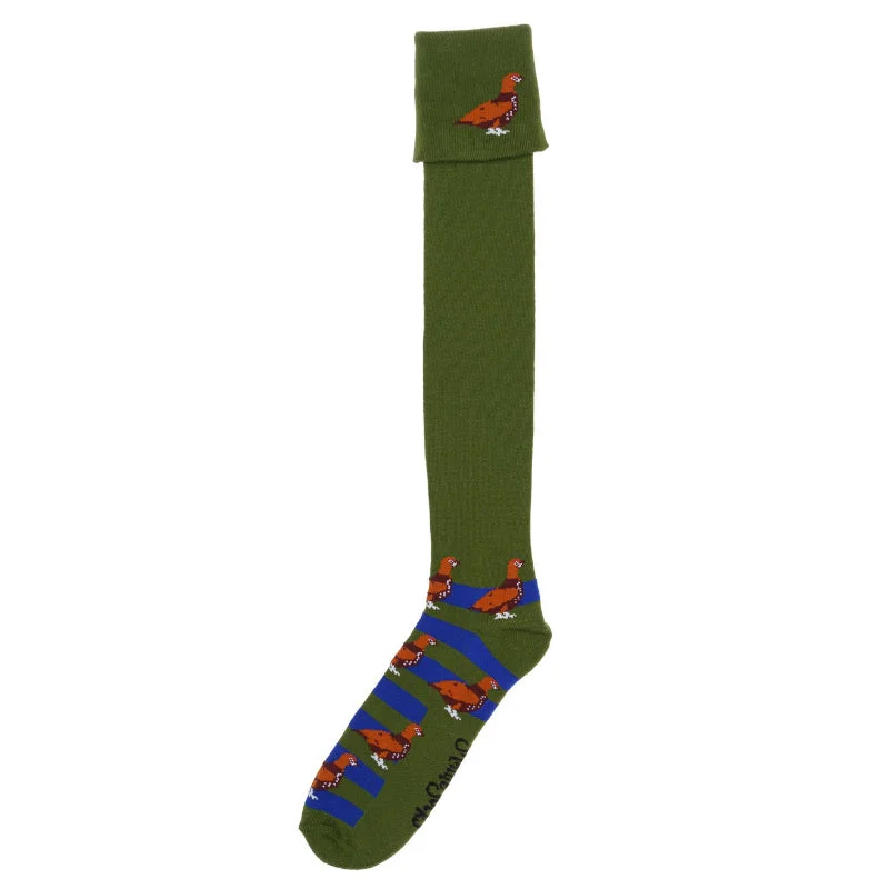 Lightweight no-show socks-Shuttle Socks - Green and Blue Grouse Shooting Socks UK 8-12