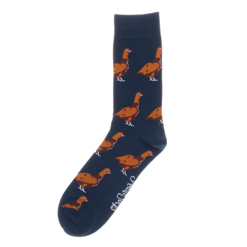 Non-slip pilates socks-Shuttle Socks - Navy Standing Grouse UK 8-12