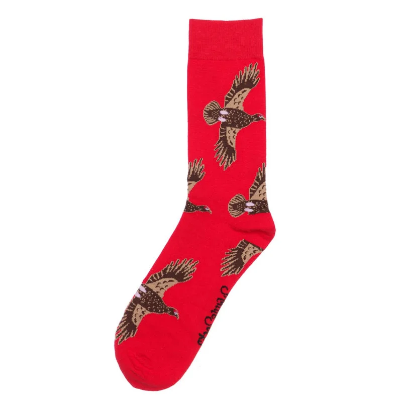 Fun cartoon character socks-Shuttle Socks - Red Flying Grouse UK 8-12