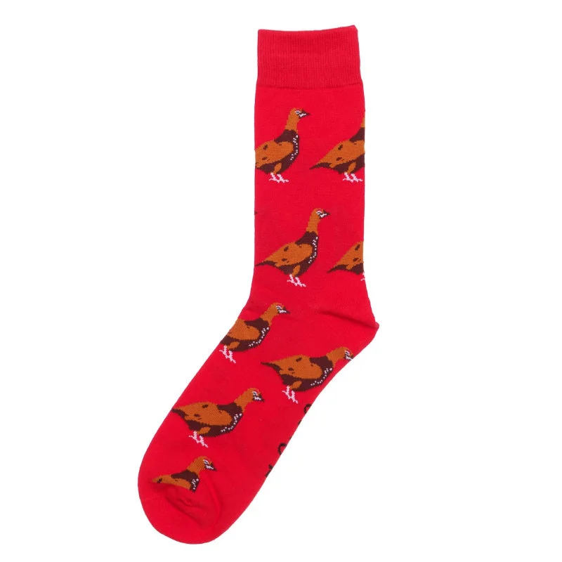 Lightweight liner socks-Shuttle Socks - Red Standing Grouse UK 8-12