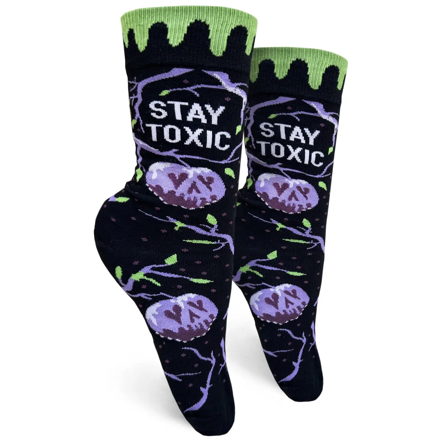 Soft bamboo knee-high socks-Stay Toxic Women's Crew Socks