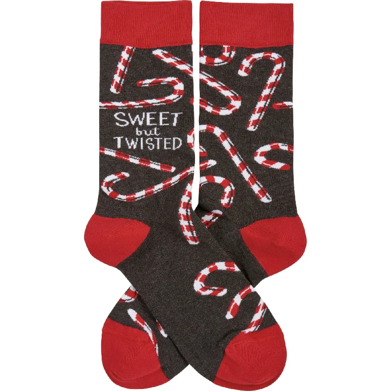 Men’s striped athletic socks-Sweet But Twisted Candy Cane Socks | Christmas Novelty