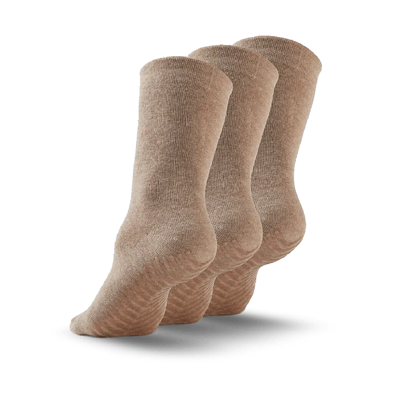 Cozy pom-pom sleep socks-Test Crew Beige