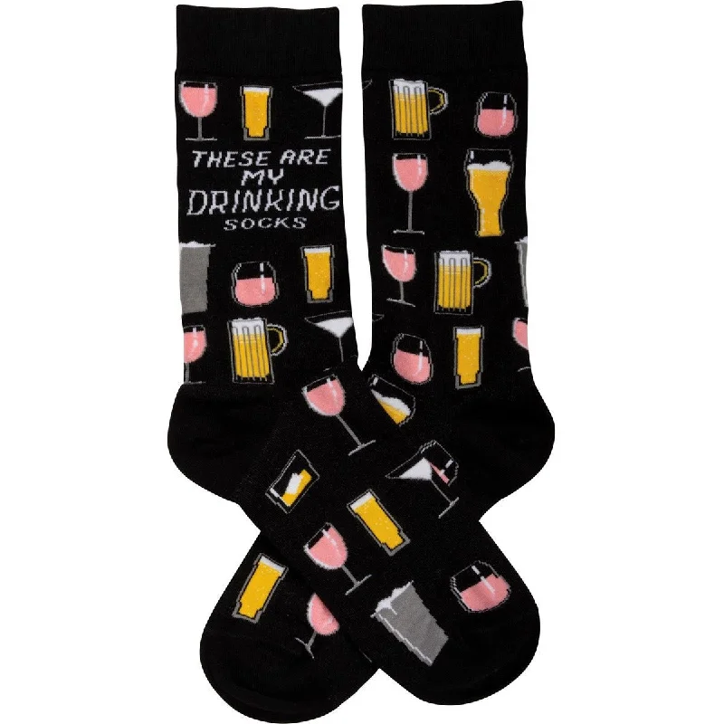 Women’s ankle athletic socks-These Are My Drinking Socks Black Colorful Funny Novelty Socks with Cool Design, Bold/Crazy/Unique Specialty Dress Socks