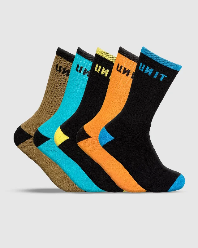 Soft silk blend socks-UNIT Mens React Bamboo Socks - 5 Pack