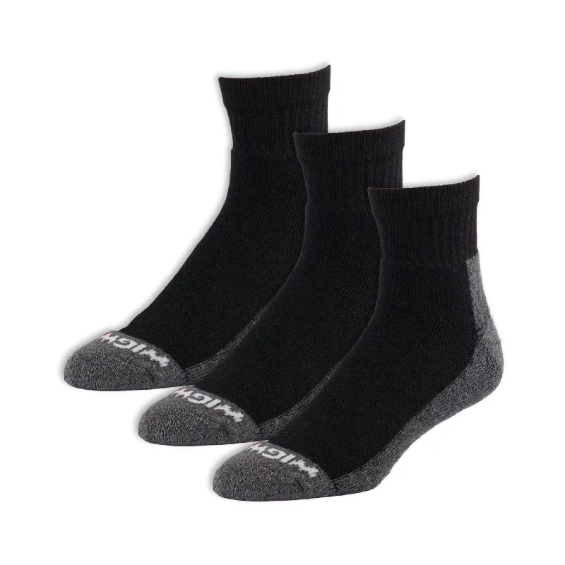 Thin moisture-wicking socks-Wigwam At Work Quarter 3-Pack Cotton Socks