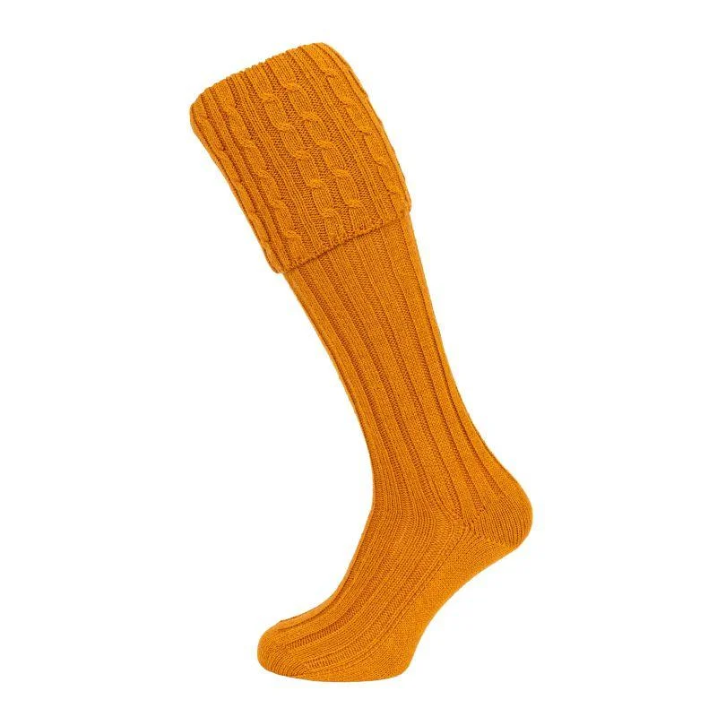 Women’s ankle athletic socks-William Powell Harris Mens Merino Shooting Socks (Wider Fit) - Flaxen