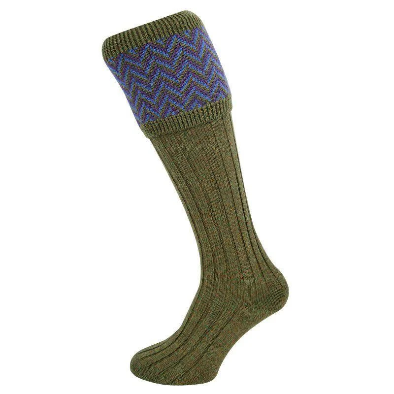 Soft modal knee-high socks-William Powell Mens Merino Shooting Socks - Braemore